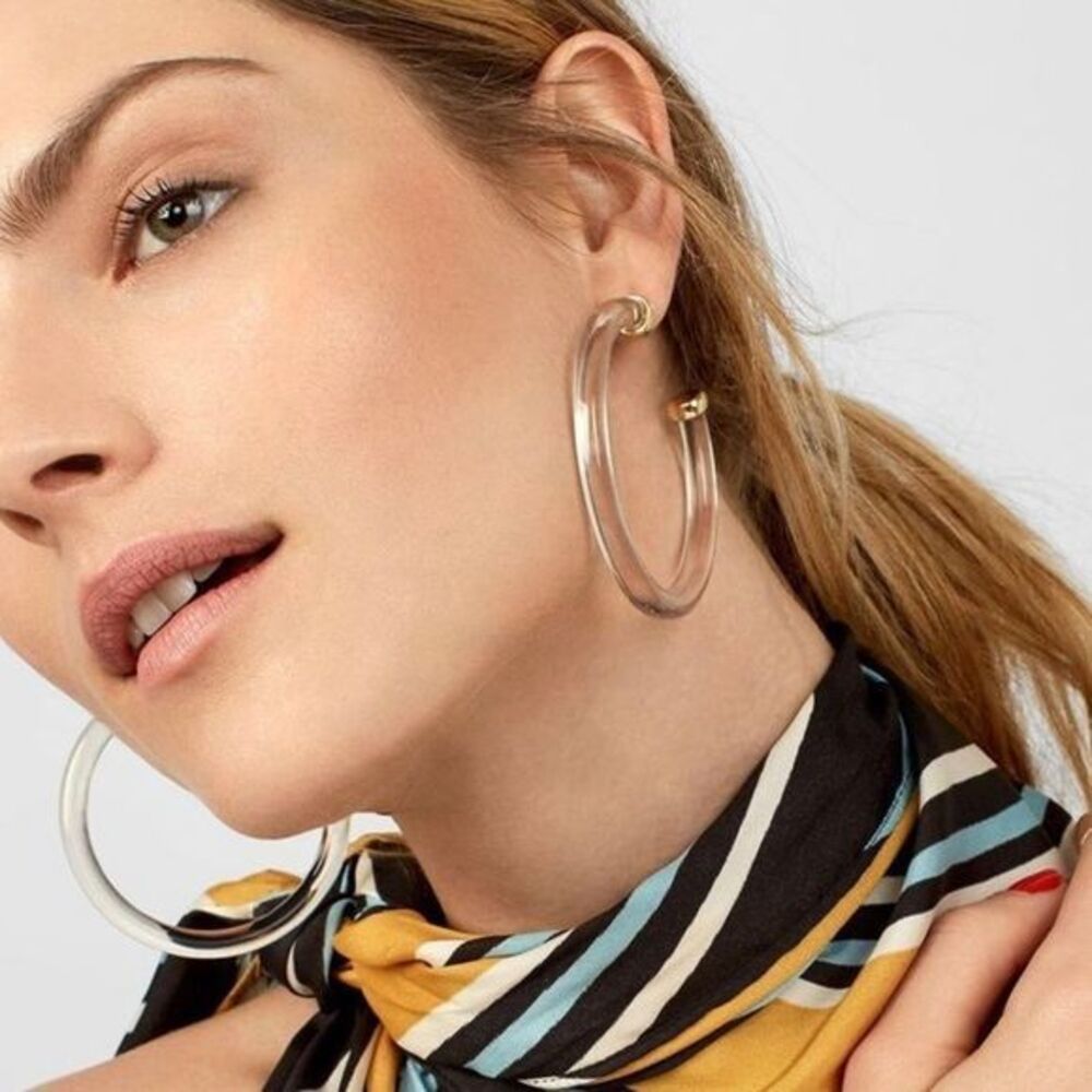 🆕Gray transparent acrylic hoops